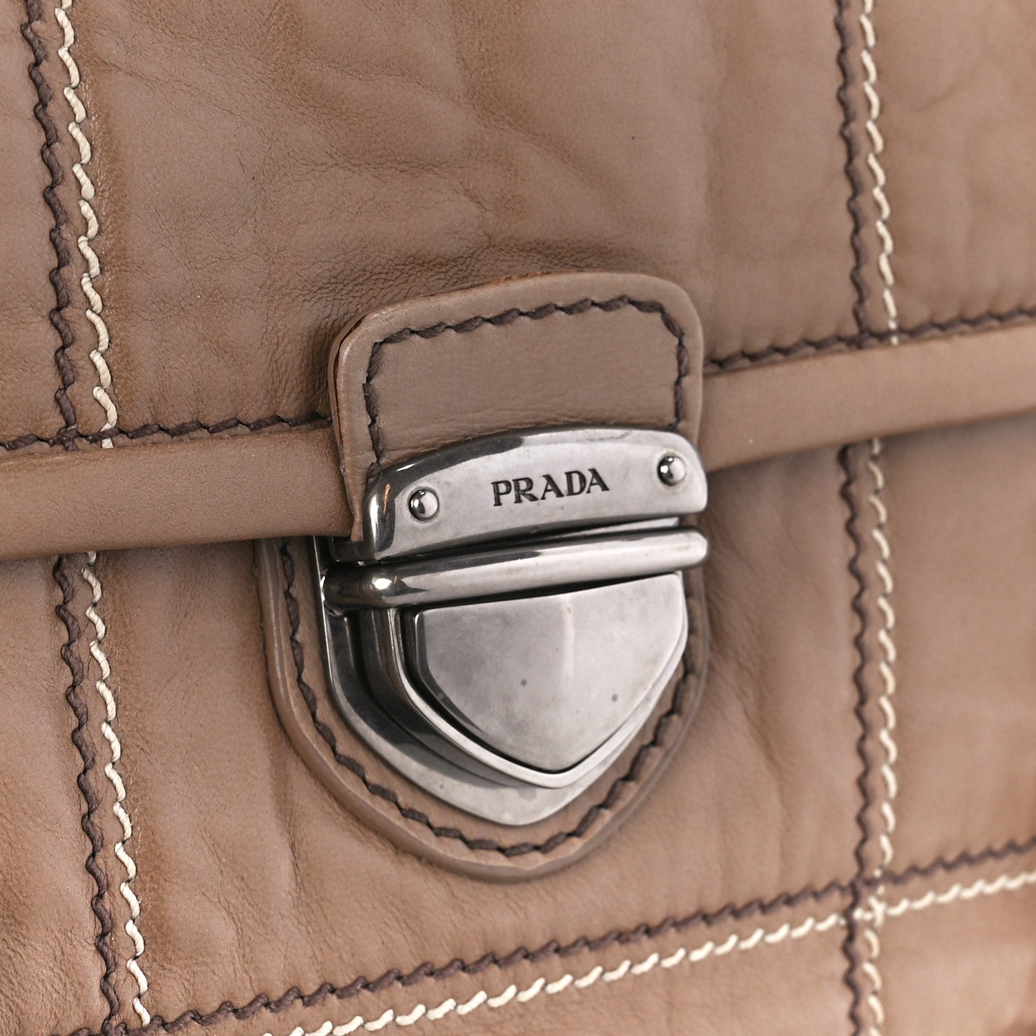 Prada Nappa Antique Stitched Flap Cammeo 10 of 14