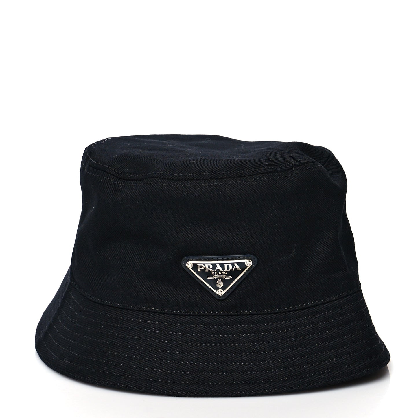 Drill Nylon Metal Triangle Logo Mens Bucket Hat M Black
