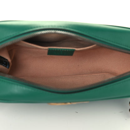 Gucci Calfskin Matelasse Small GG Marmont Chain Shoulder Bag Emerald Green 5 of 11