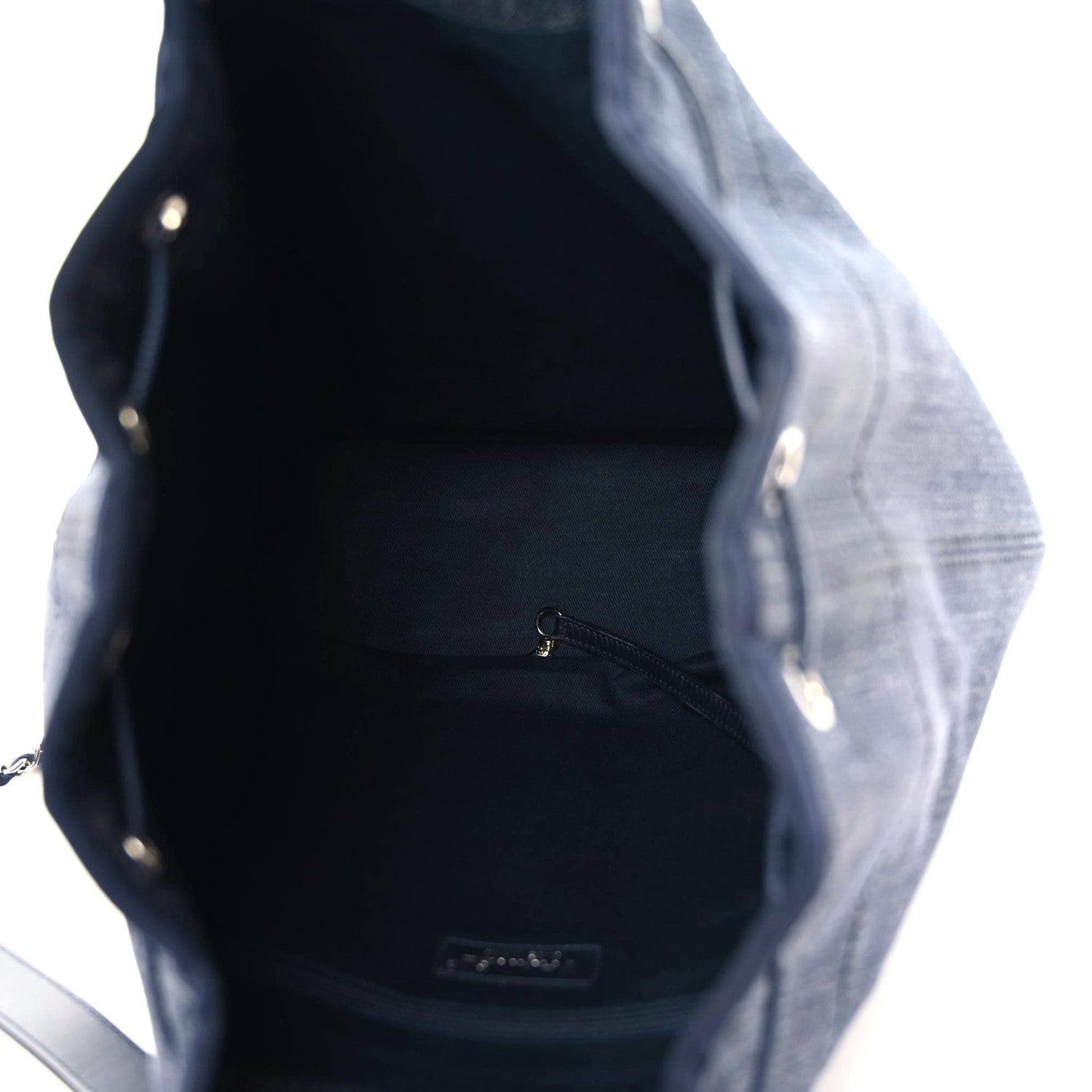 Chanel Canvas Large Deauville Backpack Denim Blue 7 of 9