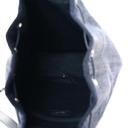 Chanel Canvas Large Deauville Backpack Denim Blue 7 of 9