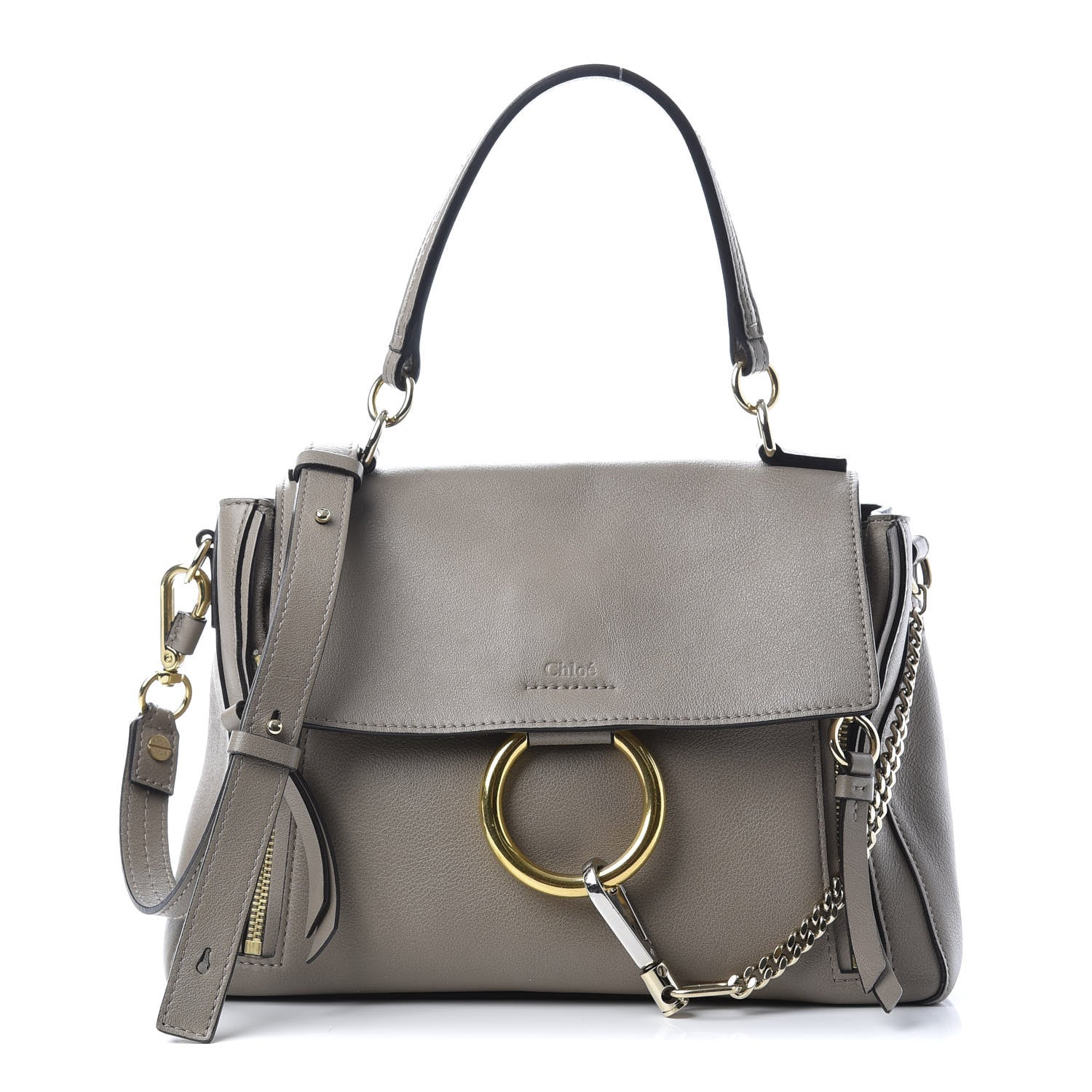 Chloe Calfskin Small Faye Day Shoulder Bag Motty Grey 2 of 19