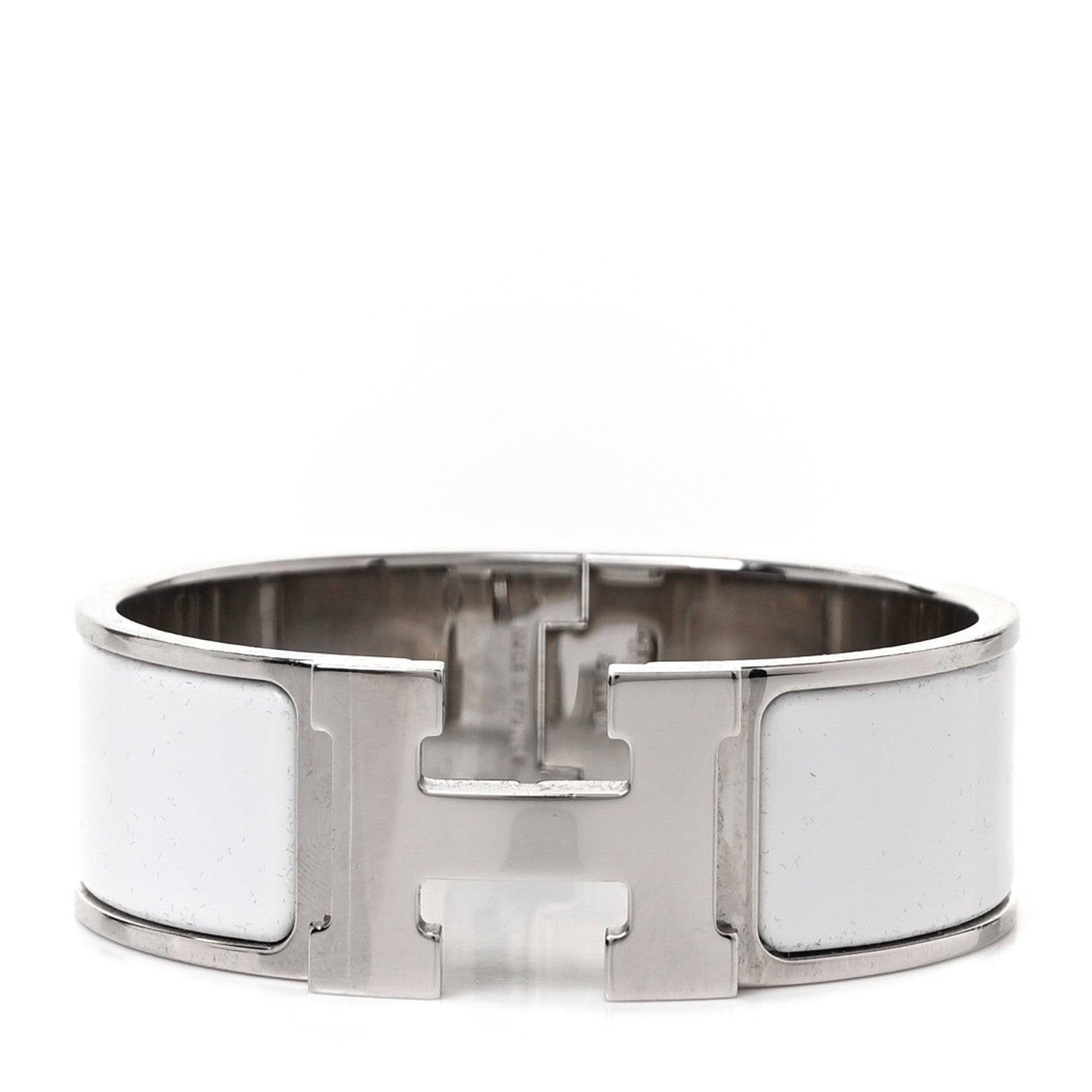 Hermes Enamel Wide Clic Clac H Bracelet PM White 1 of 4