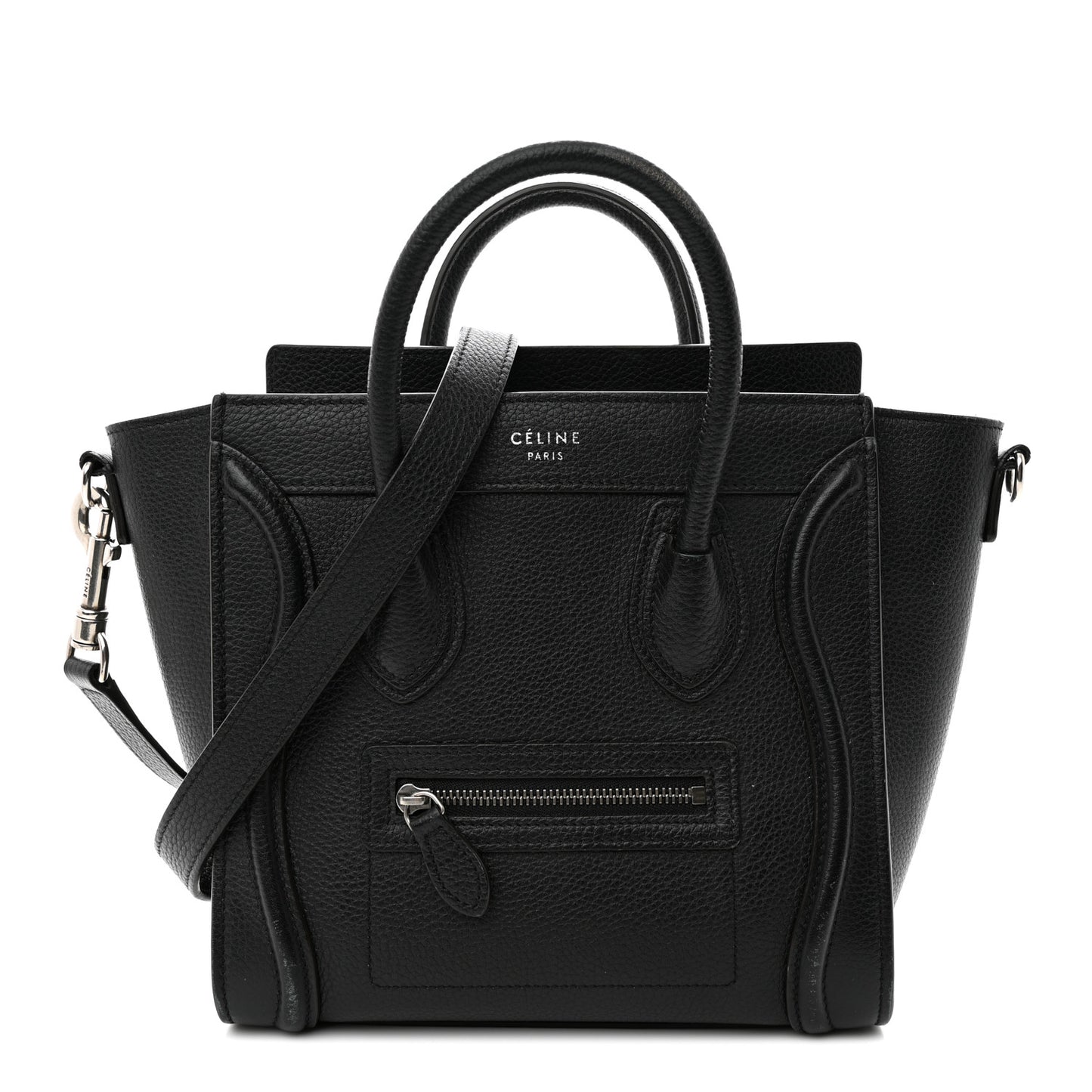 Drummed Calfskin Nano Luggage Black