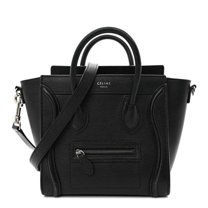 Celine Drummed Calfskin Nano Luggage Black 1 of 19