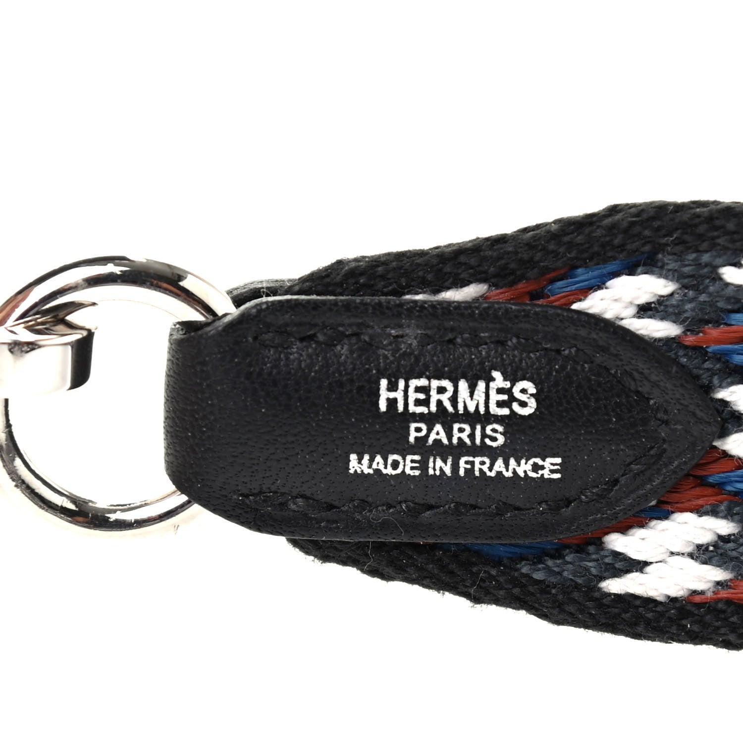 Hermes Toile Swift 25mm Sangle Cavale Shoulder Strap Black White Deep Blue 3 of 6