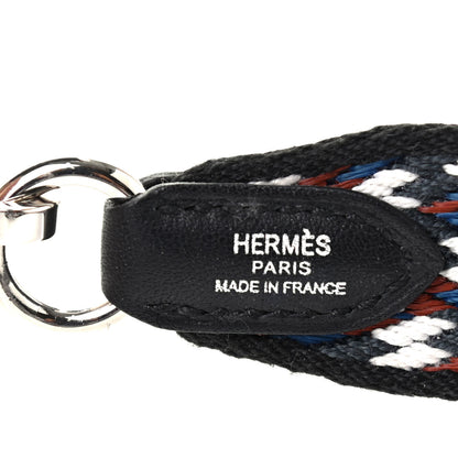 Hermes Toile Swift 25mm Sangle Cavale Shoulder Strap Black White Deep Blue 3 of 6