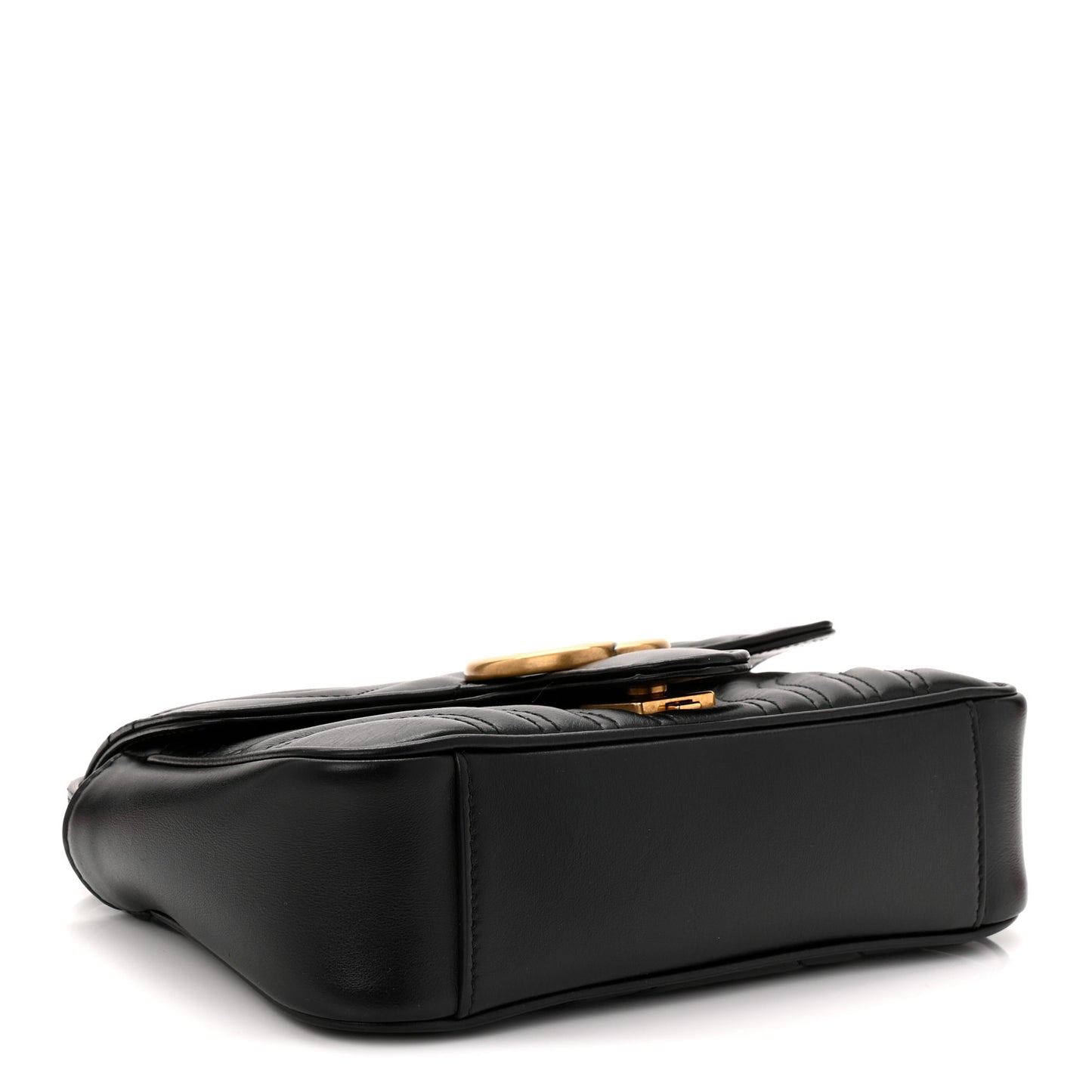 Calfskin Matelasse Mini GG Marmont Shoulder Bag Black