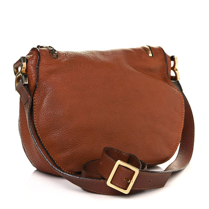 Chloe Calfskin Medium Marcie Round Zip Crossbody Bag Tan 2 of 16