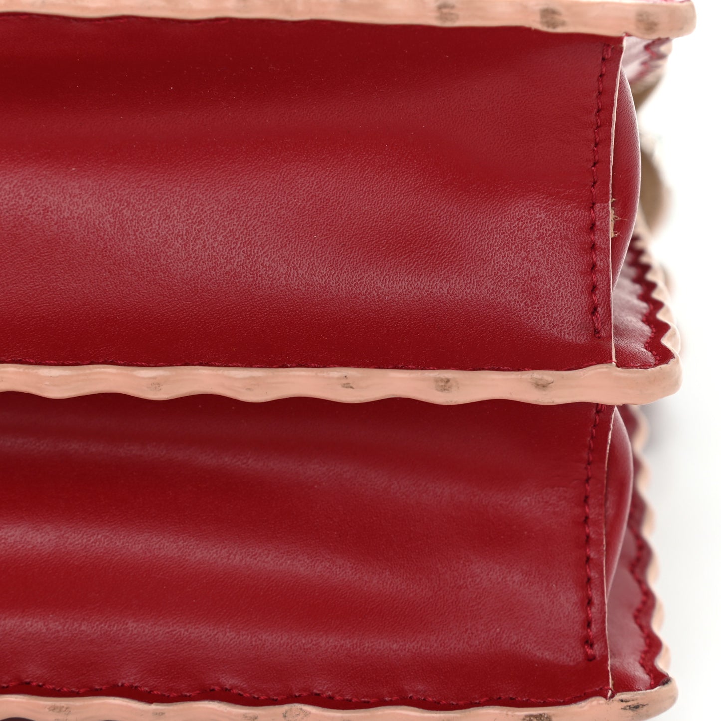 Vitello Liberty Scalloped Studded Kan I Shoulder Bag Fragola