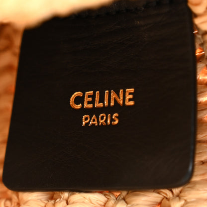 Celine Raffia Sequin Large Pouch Black 6 of 12