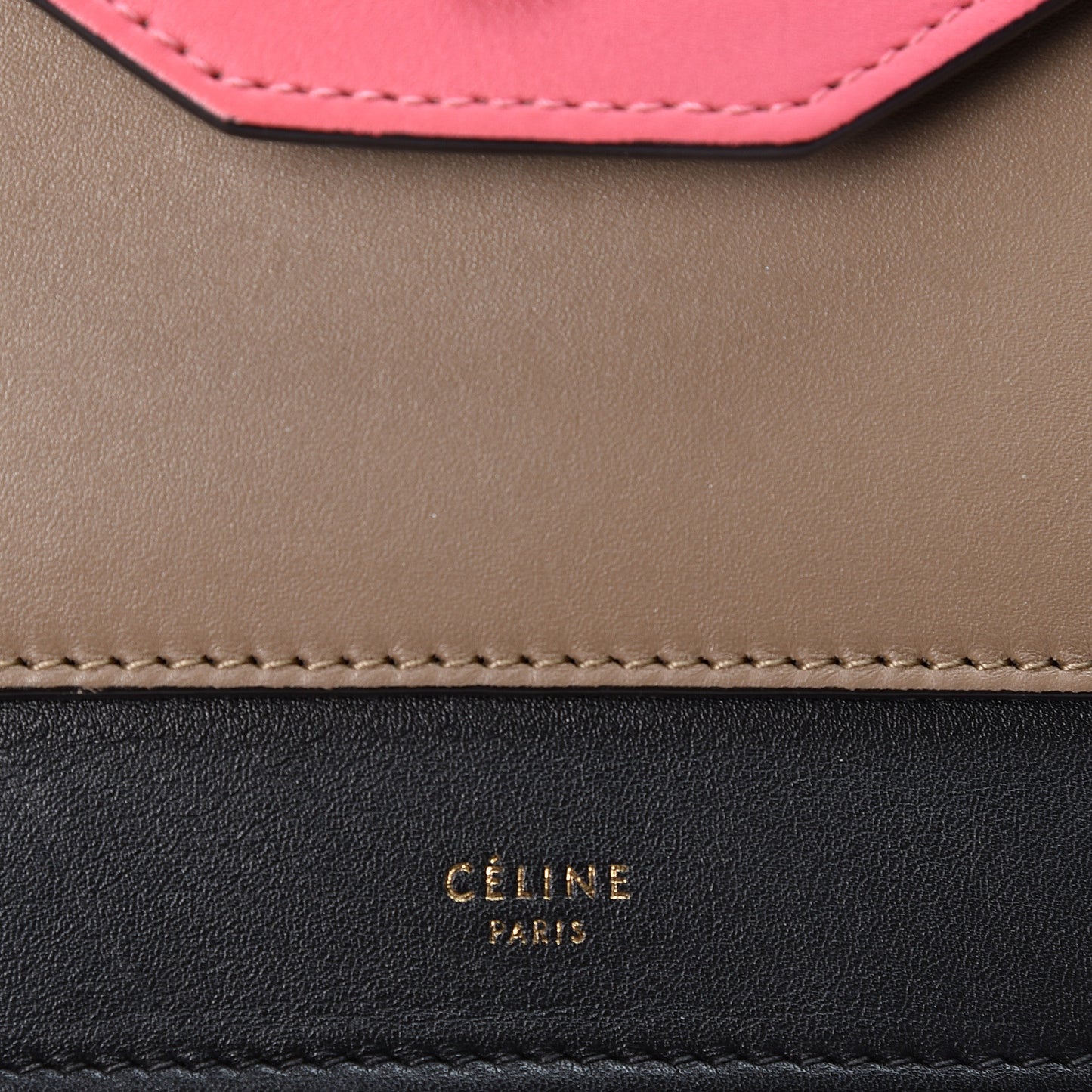 Smooth Calfskin Tri-Color Pocket Envelope Shoulder Bag Pink