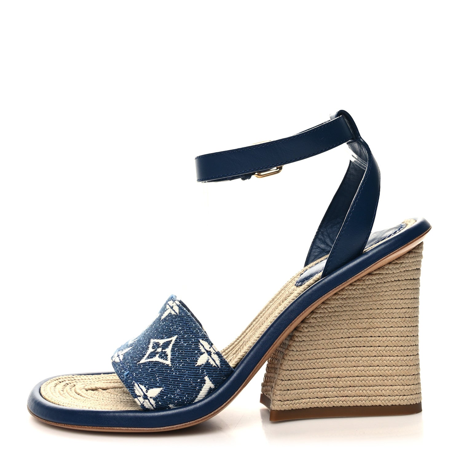 Louis Vuitton Monogram Denim Maia Wedge Sandal 40 1 of 9