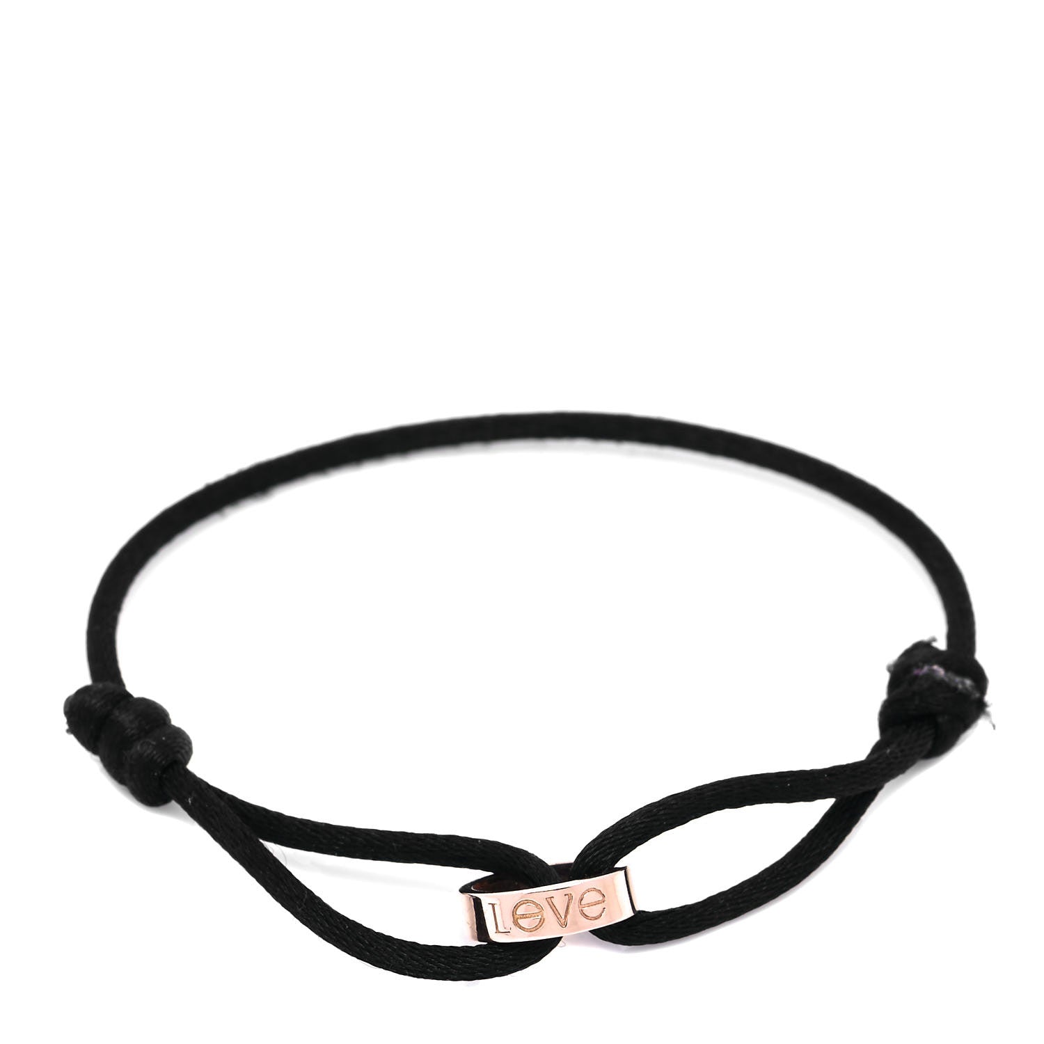 Cartier 18K Pink Gold Charity LOVE Adjustable Cord Bracelet Black 1 of 6