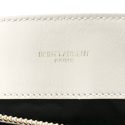 Saint Laurent Calfskin Y Quilted Monogram Medium Loulou Chain Satchel Blanc Vintage 6 of 12