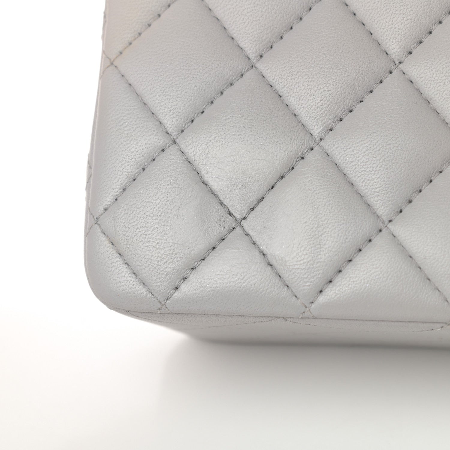 Chanel Lambskin Quilted Mini Top Handle Rectangular Flap Grey 11 of 12