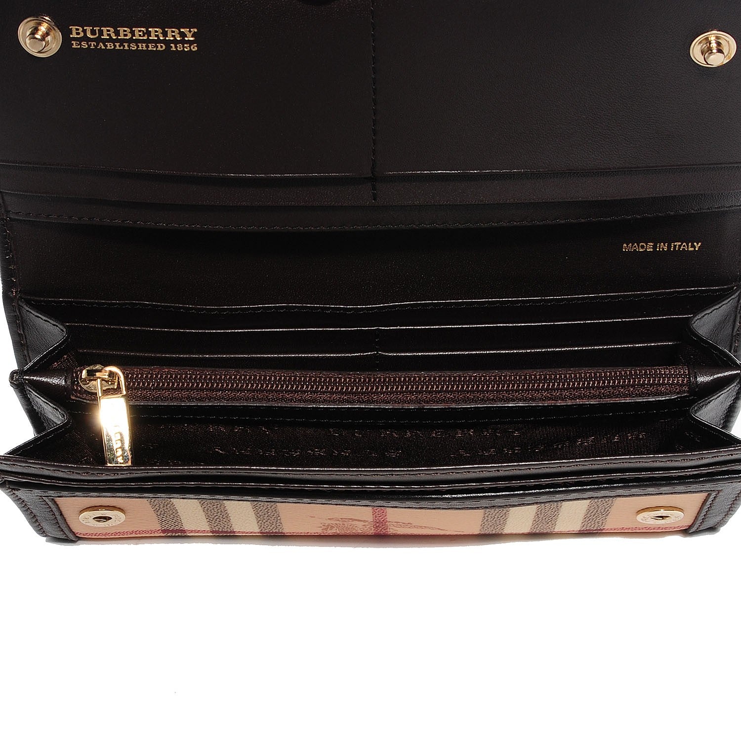 Burberry Haymarket Check Prima Continental Wallet Chocolate 5 of 7