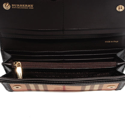 Burberry Haymarket Check Prima Continental Wallet Chocolate 5 of 7