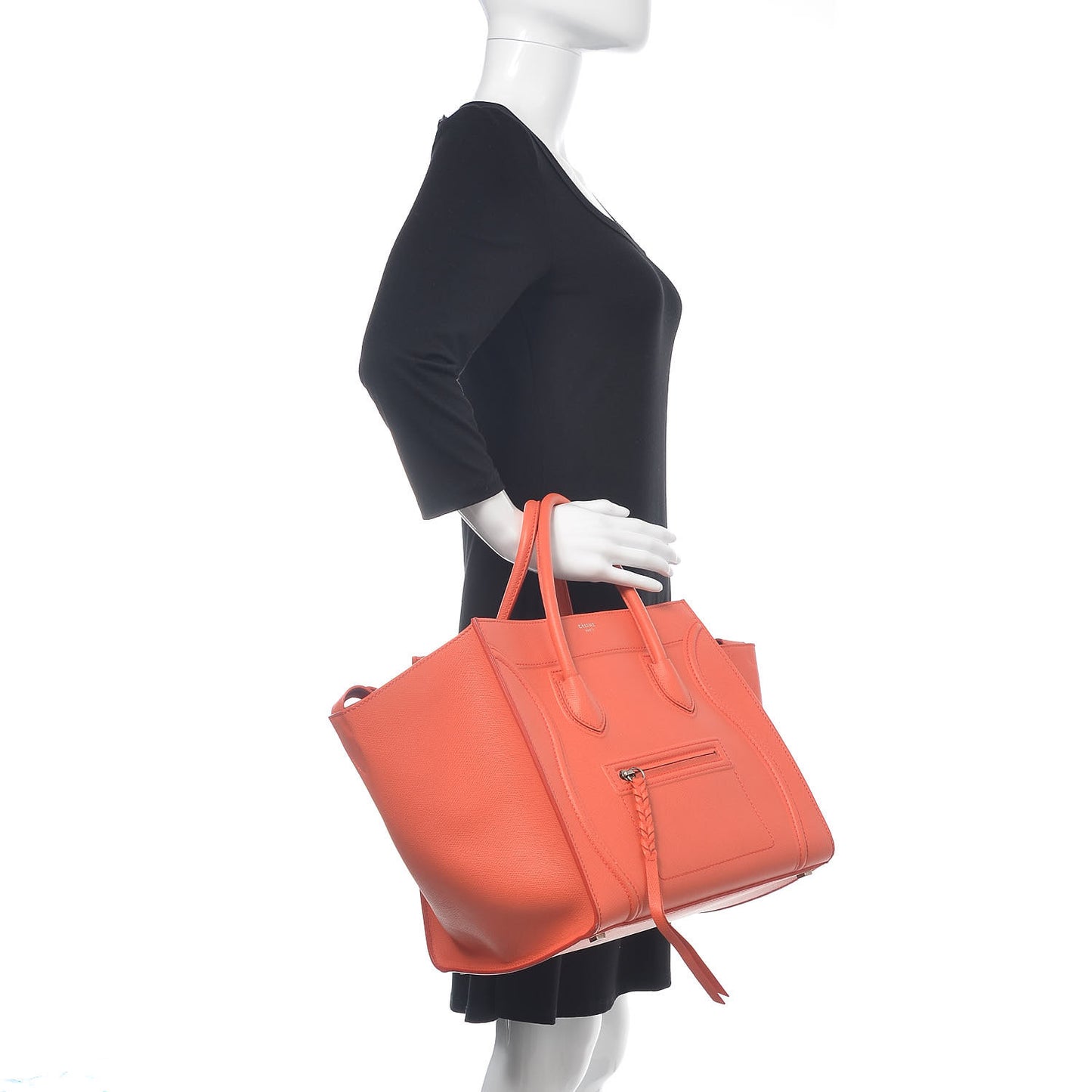 Grained Calfskin Medium Phantom Luggage Coral