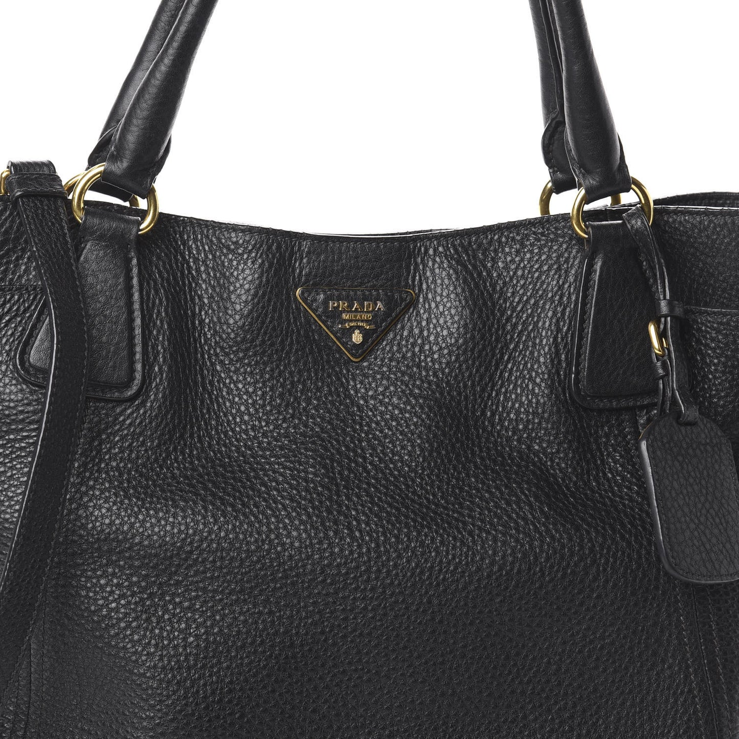 Vitello Daino Side Pocket Tote Black