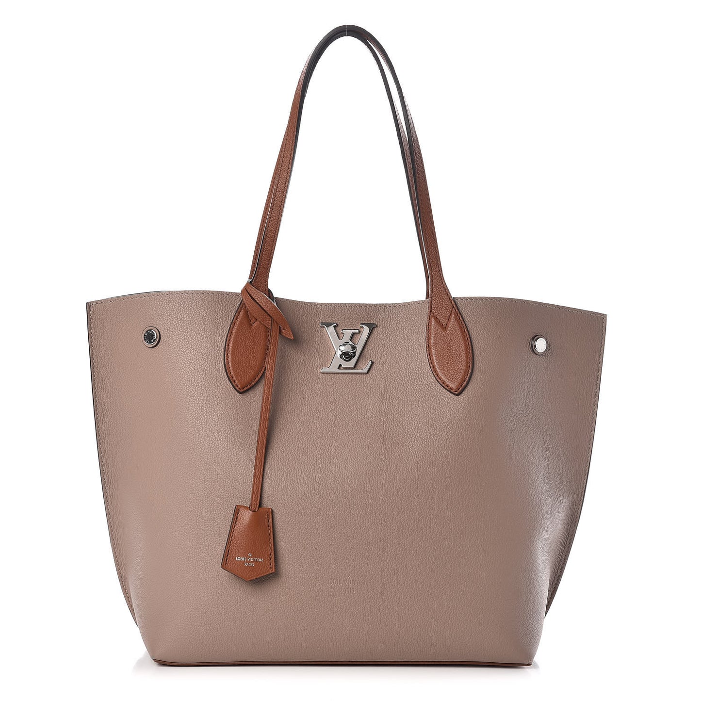 Calfskin Lockme Go Tote Vison