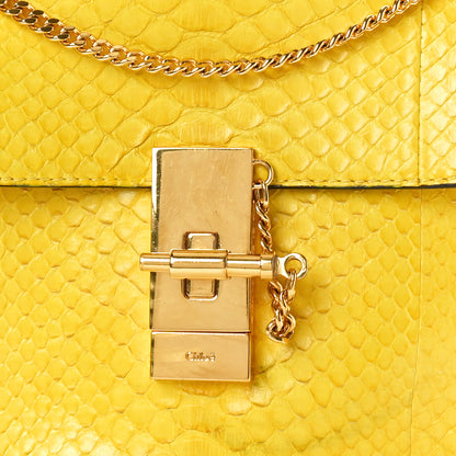 Chloe Snakeskin Mini Drew Shoulder Bag Yellow 7 of 10