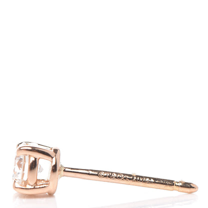 Tiffany 18K Rose Gold Diamond .22ctw Solitaire Earrings 4 of 5