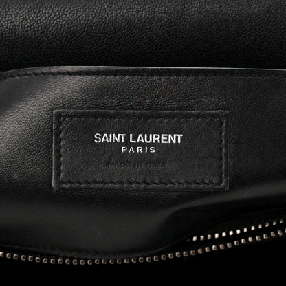Saint Laurent Sheepskin Matelasse Chevron Monogram Large College Satchel Black 7 of 17