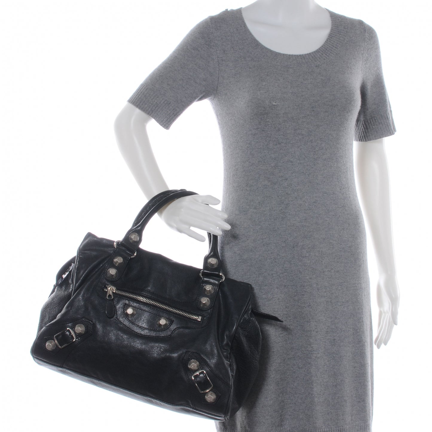 Agneau Giant 21 Silver Hardware Mid Day Black