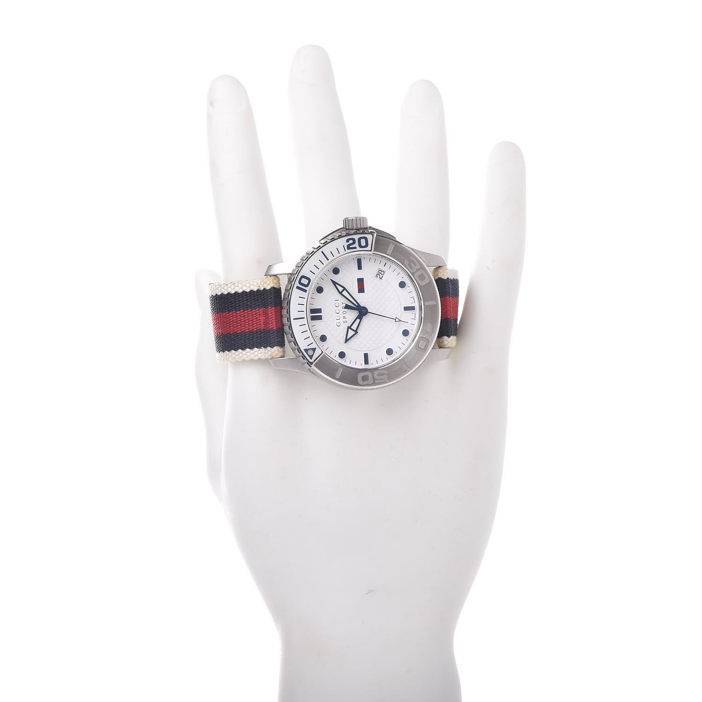 Stainless Steel Nylon 44mm Sport Quartz Watch White