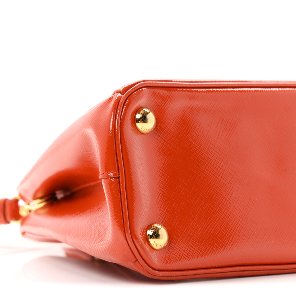 Prada Saffiano Vernice Small Galleria Double Zip Tote Papaya 9 of 10