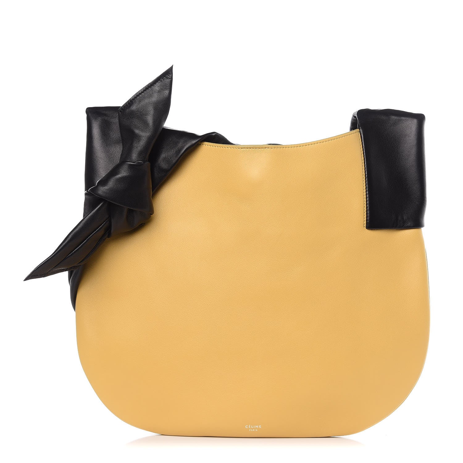 Celine Calfskin Large Ribbon Shoulder Bag Yellow 1 of 8