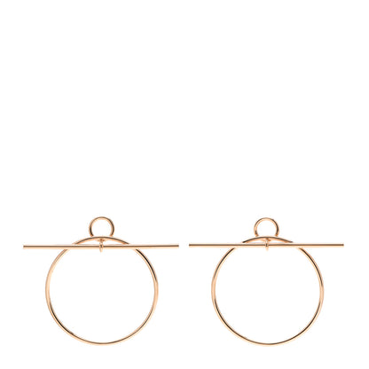 Hermes 18K Rose Gold MM Loop Earrings 1 of 6