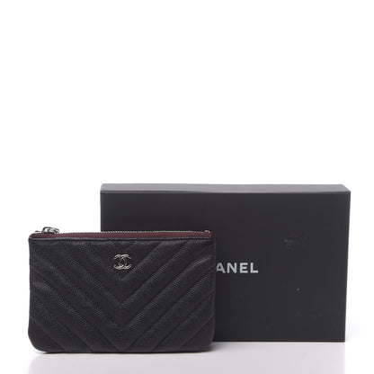 Chanel Caviar Chevron Quilted Small Cosmetic Case Black 8 of 8