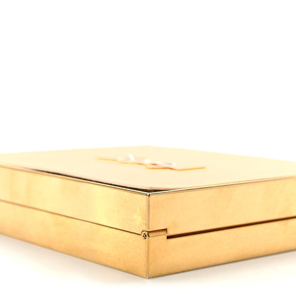Saint Laurent Plexiglass Monogram Minaudiere Tuxedo Box Clutch Pale Sun Oro Antico 7 of 8