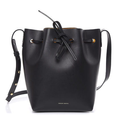 Mansur Gavriel Calfskin Mini Bucket Bag Black Gold 1 of 16