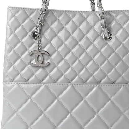 Chanel Vinyl Quilted In The Business North South Tote Light Grey 10 of 10