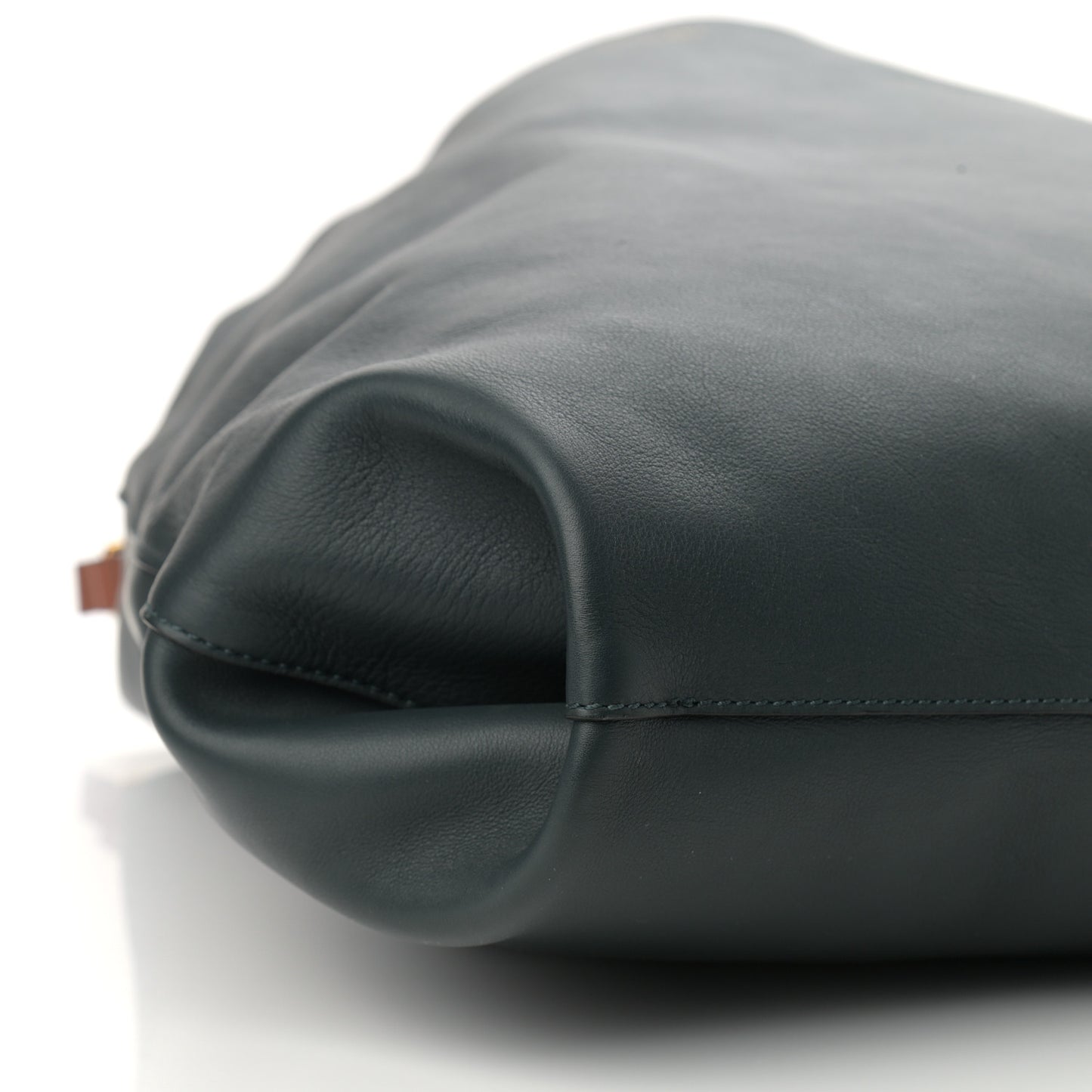 Calfskin Medium Grommet Hobo Dark Emerald