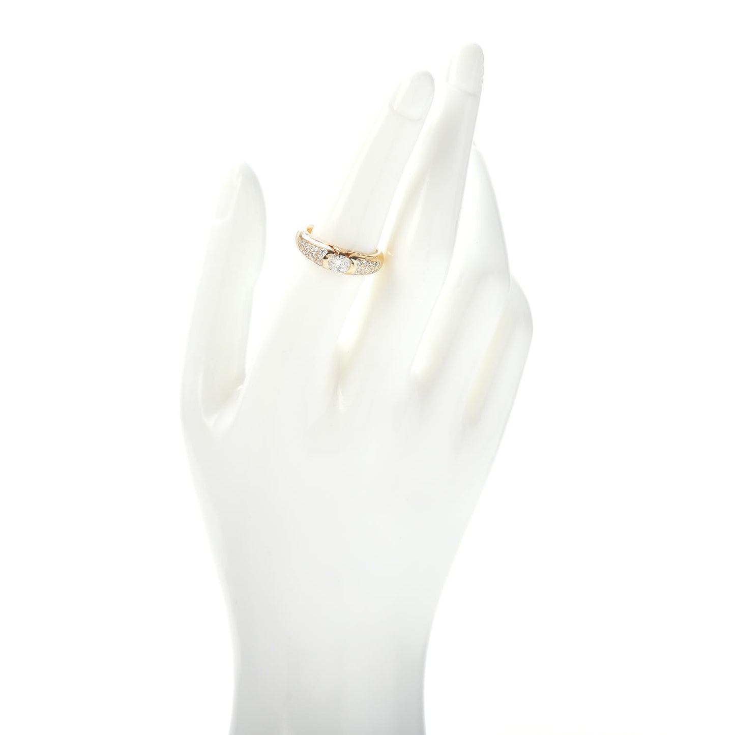 18K Yellow Gold Diamond Oval Cut Pave Band Ring 54 7