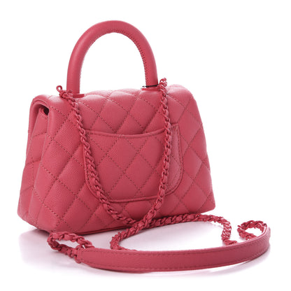 Chanel Caviar Quilted Incognito Extra Mini Coco Handle Flap Pink 3 of 11