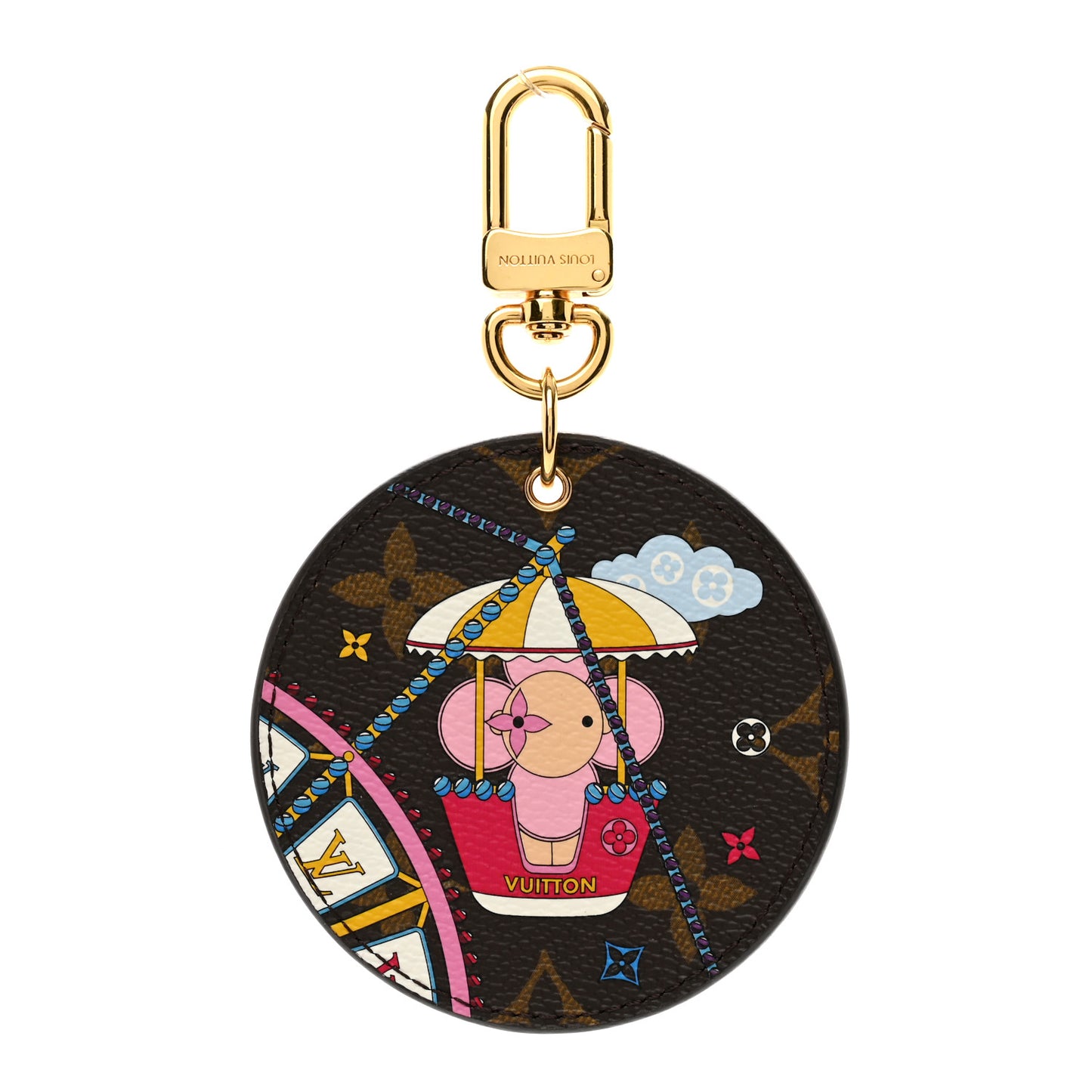 Monogram 2020 Christmas Animation Big Wheel Bag Charm Key Ring Rose Ballerine
