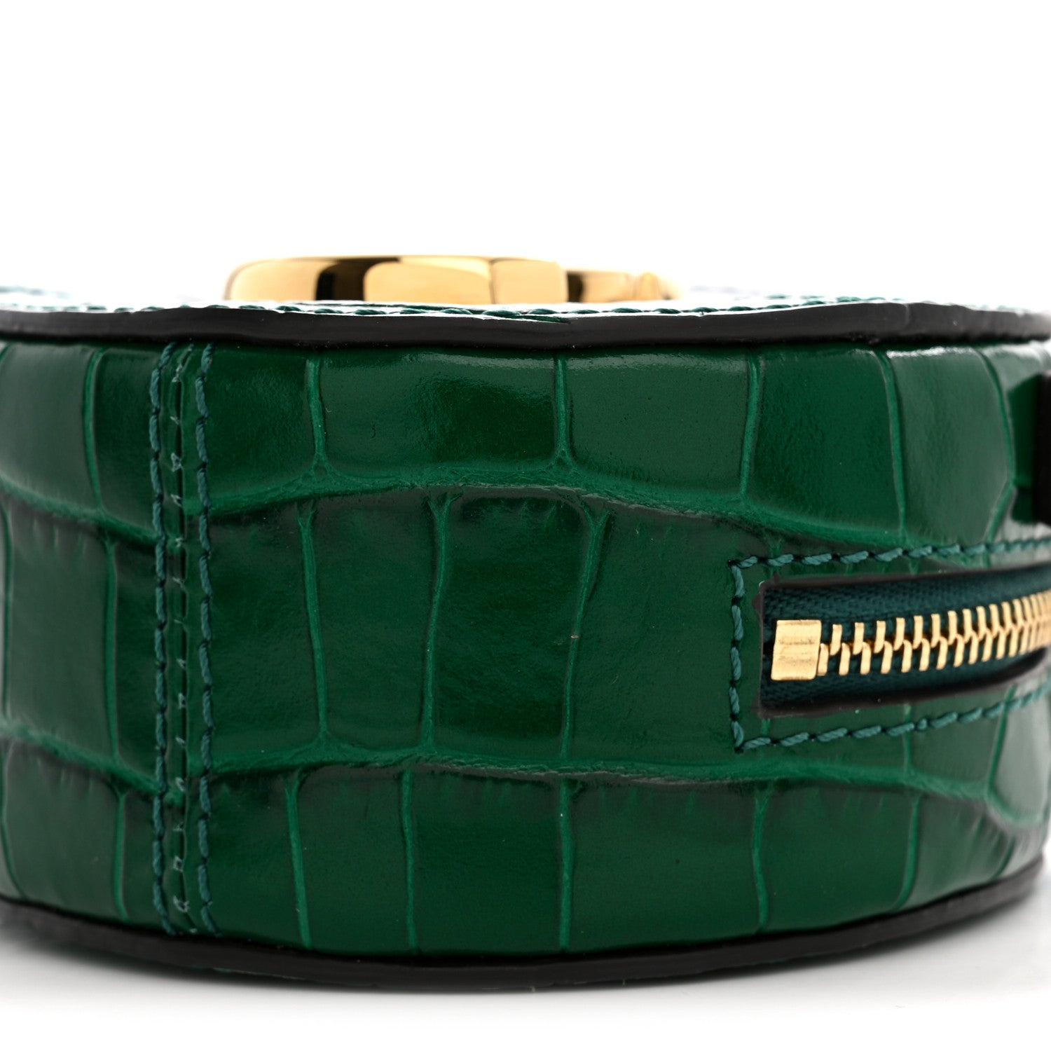 Chloe Calfskin Crocodile Embossed Mini C Round Crossbody Woodsy Green 10 of 11