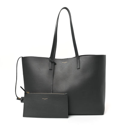 Saint Laurent Calfskin Large Shopping Tote Earth 1 of 12