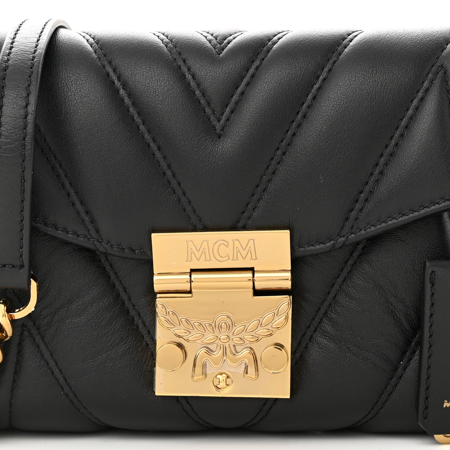 Calfskin Quilted Small Patricia Belt Bag Black