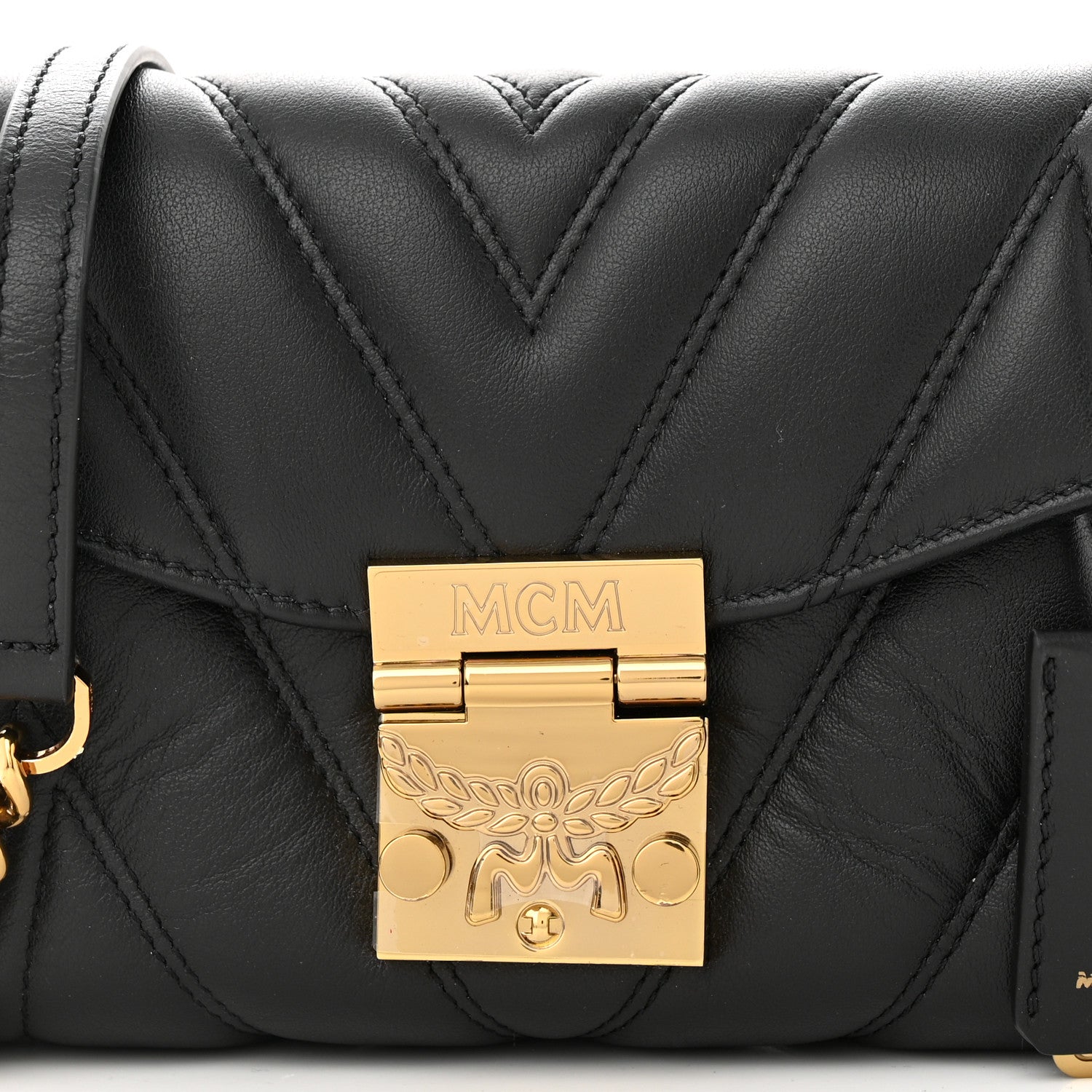 MCM Calfskin Quilted Small Patricia Belt Bag Black 9 of 11