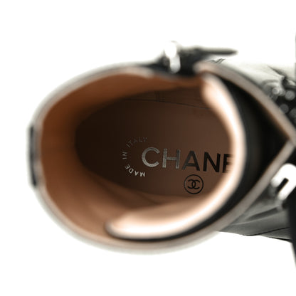 Chanel Calfskin Lace Up Combat Boots 37 Black 7 of 8