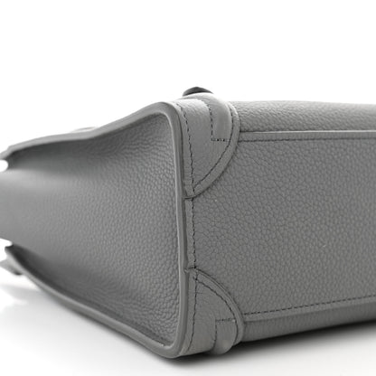 Celine Drummed Calfskin Nano Luggage Kohl 10 of 12