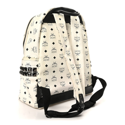 MCM Visetos Medium Side Studs Stark Backpack White 3 of 11