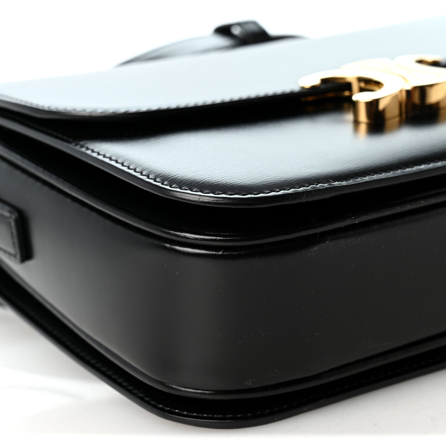 Shiny Calfskin Medium Triomphe Black