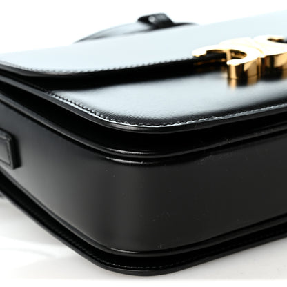 Celine Shiny Calfskin Medium Triomphe Black 8 of 9